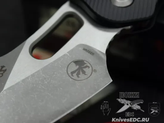 Microtech Stitch Ram-Lok S/E - нож складной, черн. алюм. рук-ть, стоунвош клинок