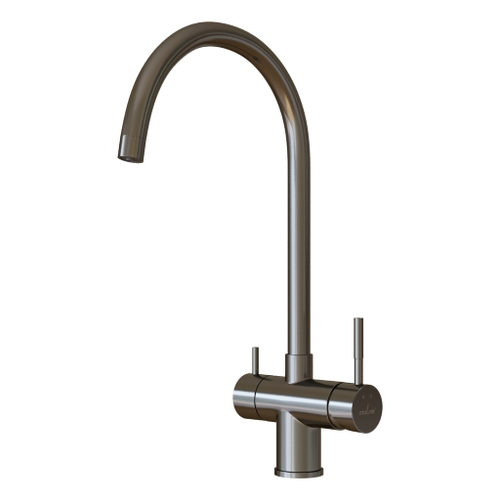 Смеситель для кухни 35k MIXLINE MLSS-0326BL трубчатый излив, подкл.к фильтру, п/гайку ЧЕРНЫЙ ГРАФИТ