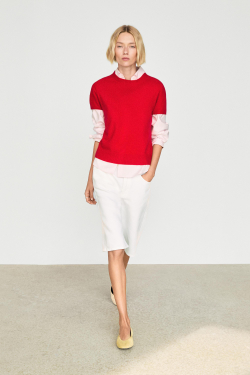 Massimo Dutti Свитер из 100% кашемира с короткими рукавами, красный