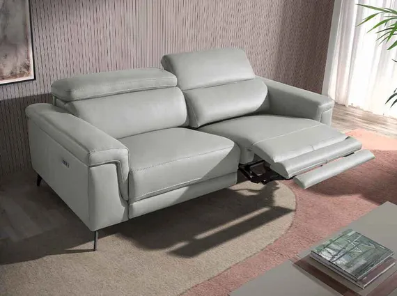 Трехместный диван с реклайнером Angel Cerda 5319-3P, серая кожа