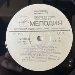 Винтажная виниловая пластинка LP Ансамбль Здравствуй, Песня, Марафон (СССР 1983)