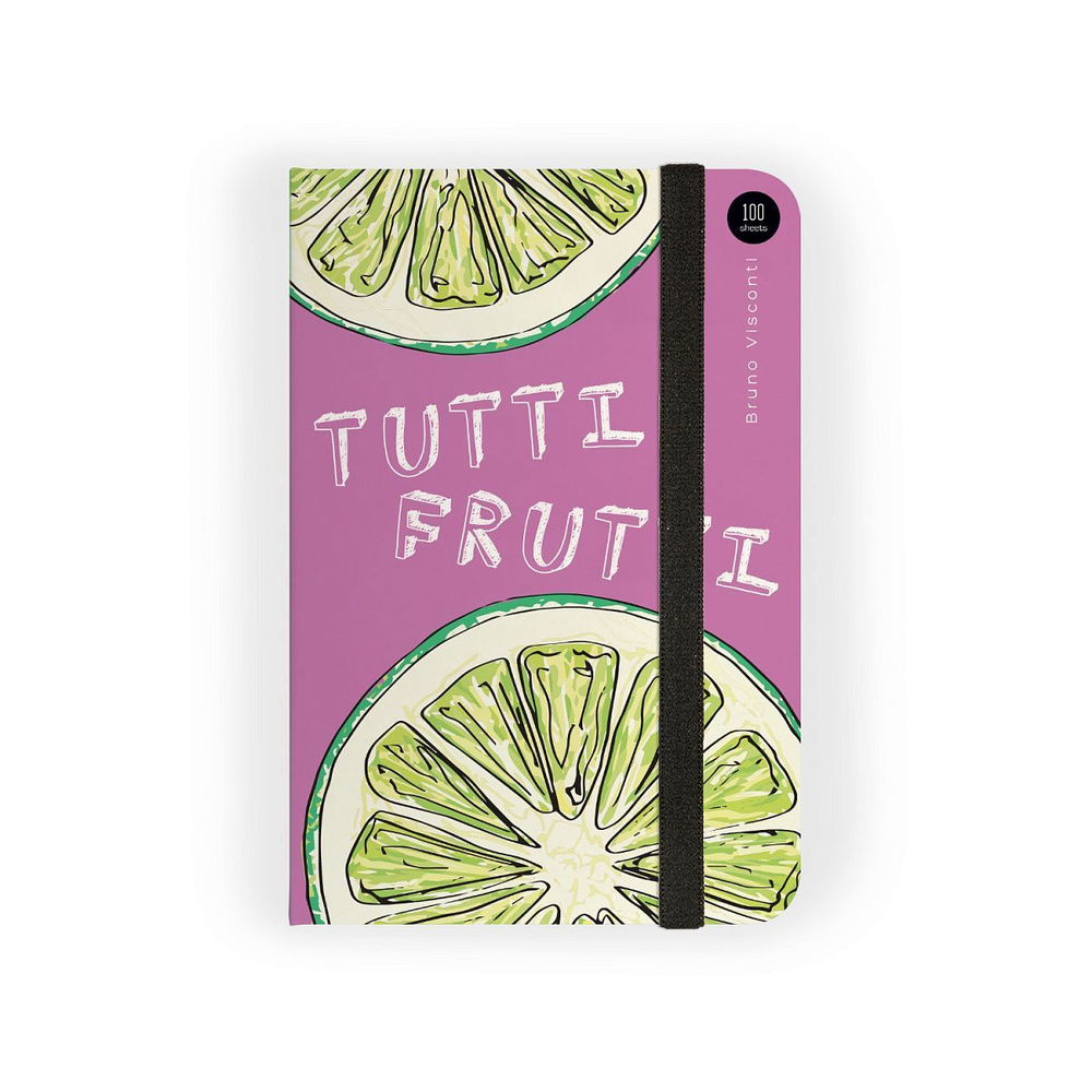 Записная книжка А6 100л. 7БЦ "Megapolis journal. Fresh&Fruity. Лайм" кл., карман, резинка