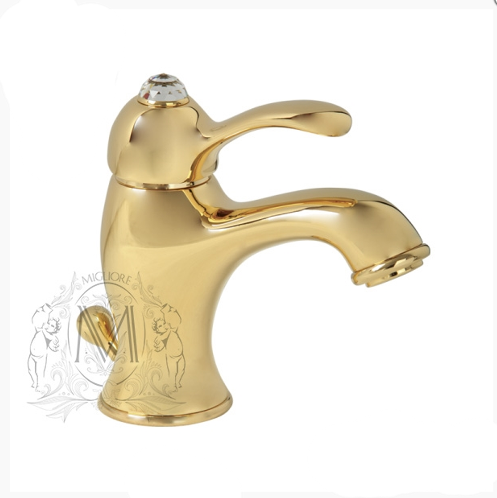 Смеситель Migliore Lem Swarovski, ML.LEM-1913.DO для раковины - золото