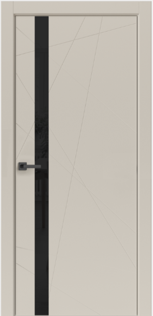Дверь межкомнатная ГЕОМЕТРИЯ лакобель черное с кромкой ПВХ
