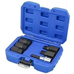 Набор резьбовых адаптеров для демонтажа форсунок 6пр.(М14х1.5, М17х1.0, М20х1.0, М25х1.0, М27х1.0, Н10 с отверстием), в кейсе RockForce##Rock FORCE RF-904G14