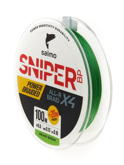 Шнур плетеный Salmo Sniper BP ALL R BRAID х4 Grass Green 120м, 0.13мм