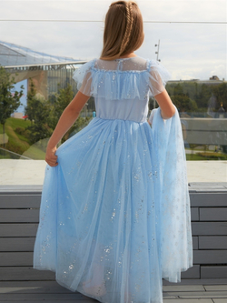 Платье принцессы Эльзы + шлейф