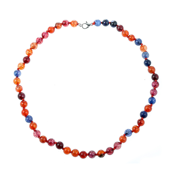 Бусы Агат, шар 0,8 см через узел, цвет ассорти, 45 см 263557