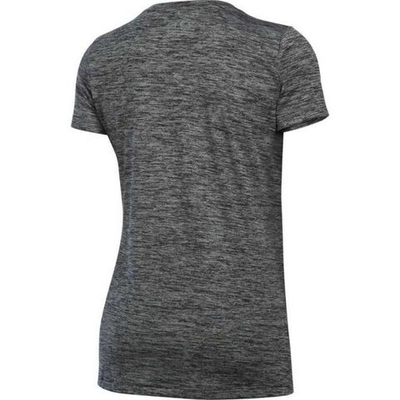 Женская теннисная футболка Under Armour Women's UA Tech Twist T-Shirt - black/metallic silver
