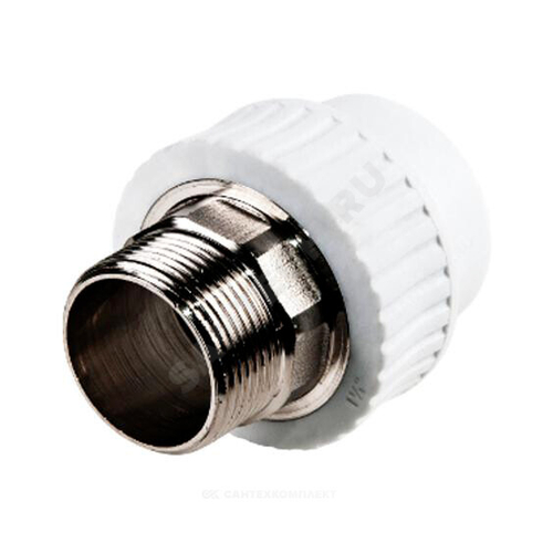 Муфта PP-R комбинированная под ключ белая Дн 50х1 1/2" НР RTP (РосТурПласт) 10669