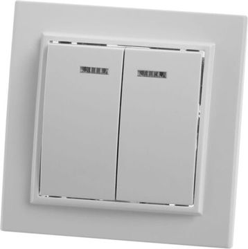 Выключатель 2-кл ЭРНА с индикатором белый PSW10-9002-01