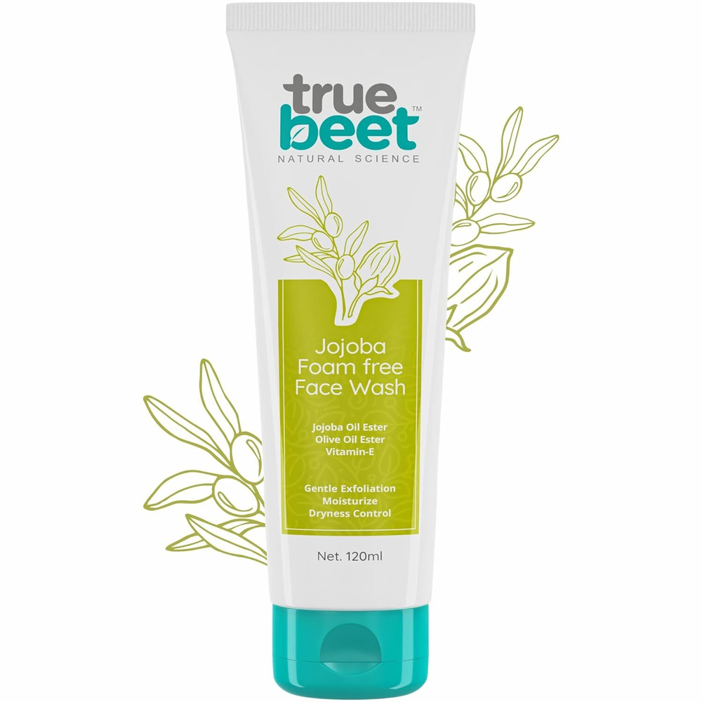 Truebeet Гель для умывания без пены для нежного отшелушивания, увлажнения кожи и борьбы с сухостью с витамином Е для мужчин и женщин (120 мл)