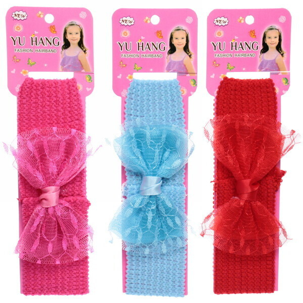 Повязка на голову детская на блистере «Little Krasa - Бритни», 6 цветов, 3,5*17 см