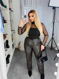 Брюки кожаные УК-379 Фабрика Моды