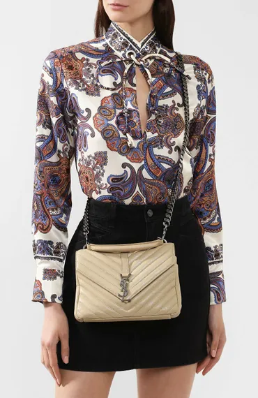 Сумка Saint Laurent College Monogram Medium кремовый