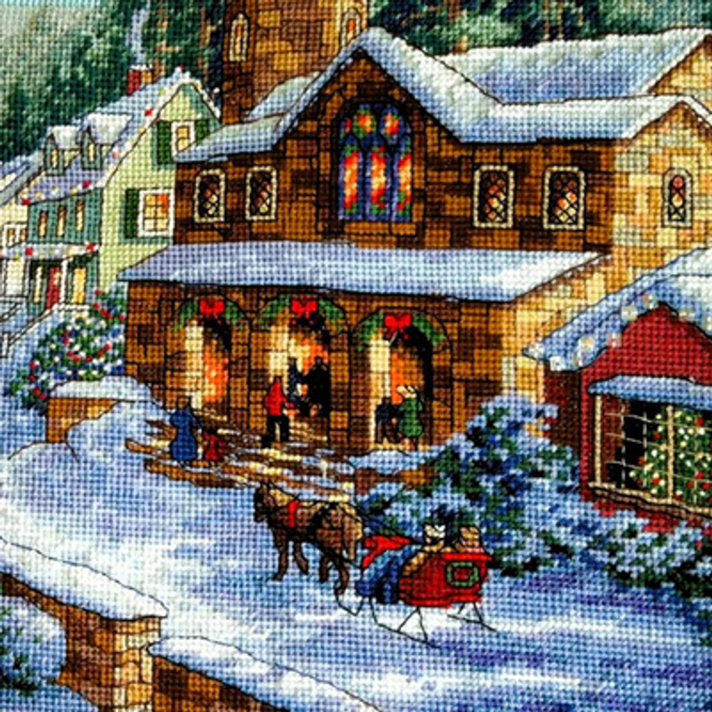 "Праздничная деревушка"-08783 вышивка