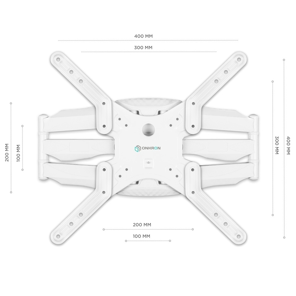 ONKRON M5 белый Для телевизоров диагональю 32"-60" Максимальная нагрузка: 36,4 кг VESA: 100x100, 200x100, 200x200, 200x300, 200x400, 300x300, 400x200, 400x300, 400x400 мм
