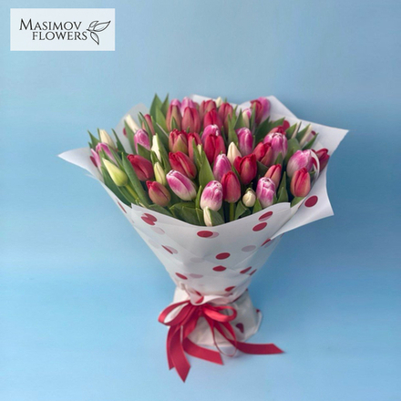 Букет из 25 тюльпанов "Целую ручки"