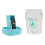 Точилка "Light" с контейнером, 1 отв, с крышкой, 4 пастельных цв. с блестками