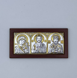 Спаситель, Казанская БМ, Николай Чудотворец, триптих, 45х88