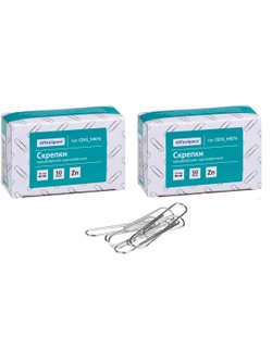 Скрепки канцелярские 50 мм 50 шт оцинкованные 2 пачки