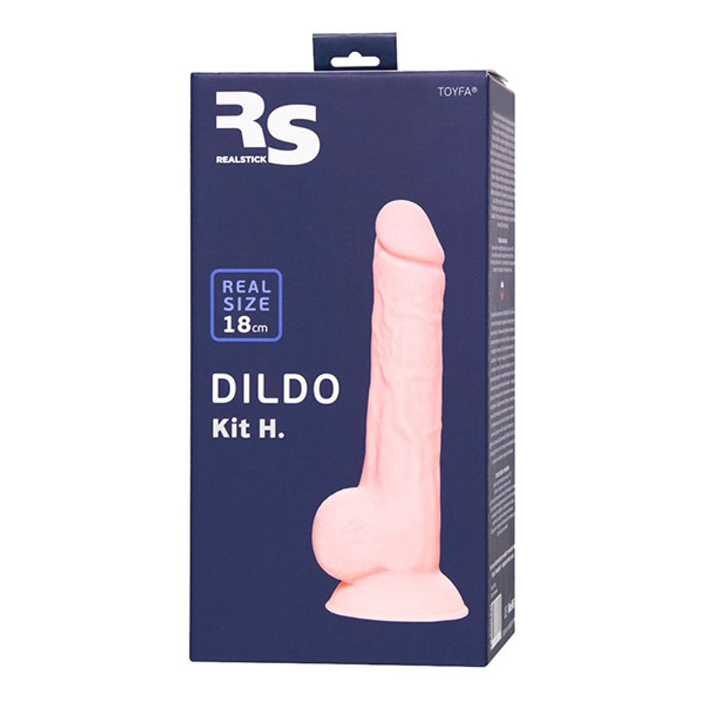 Телесный фаллоимитатор на присоске 18см ToyFa RealStick Silicone Kit H 9420010