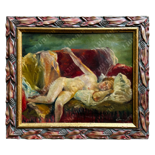 Н/х. «Обнаженная на диване». Холст, масло. Европа. 1-я пол. ХХ в.