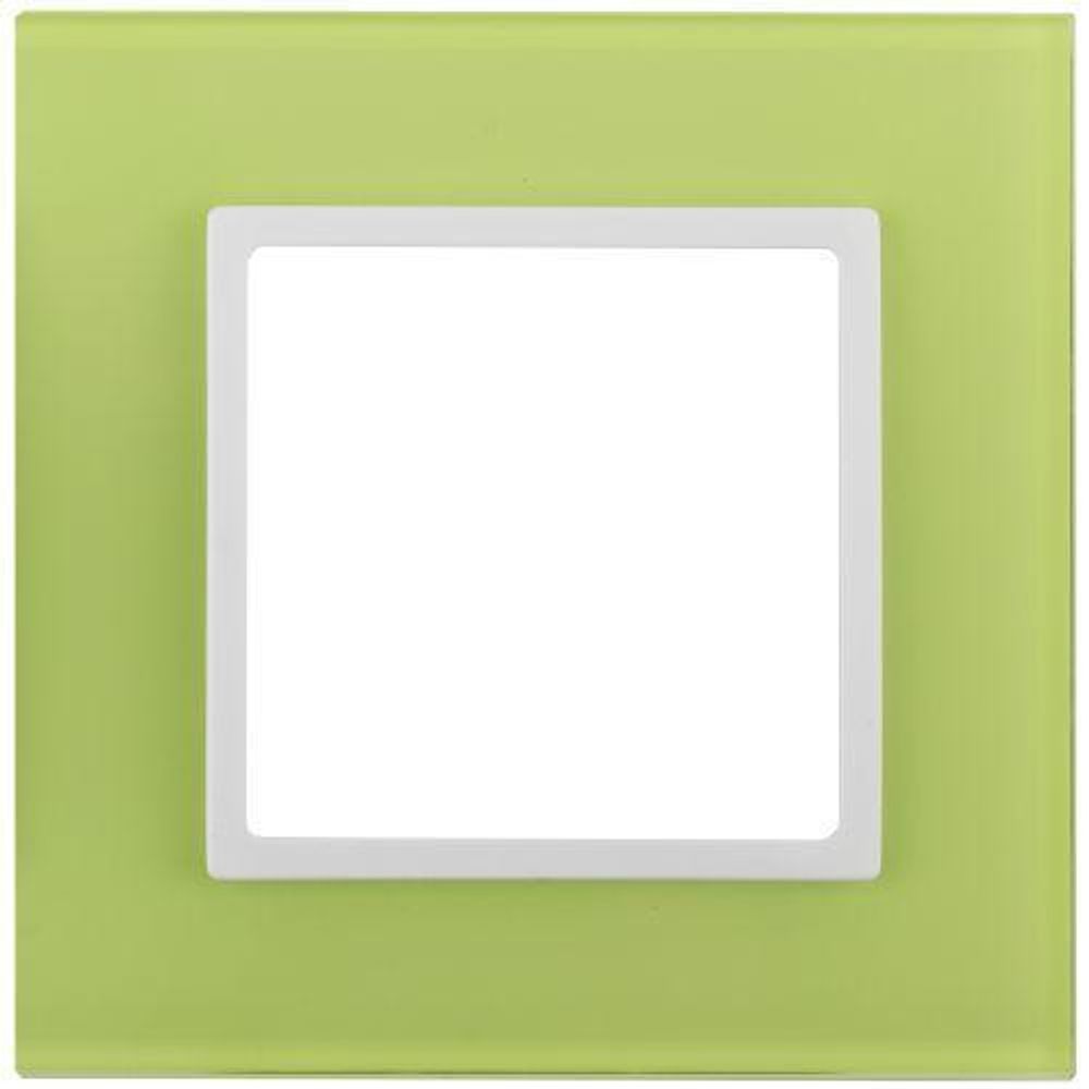 Рамка 1-м 14-5101-26 стекло Elegance лайм+бел. ЭРА Б0034480 Рамка 1-м 14-5101-26 стекло Elegance лайм+бел. ЭРА Б0034480