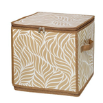 Короб складной на молнии "Листья", Д300 Ш300 В300, бежевый