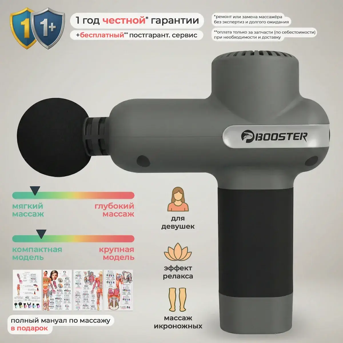 Перкуссионный массажёр Booster LightSaber Mini