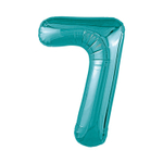 Шар фольгированный Цифра 7 101 см (Бирюзовый)