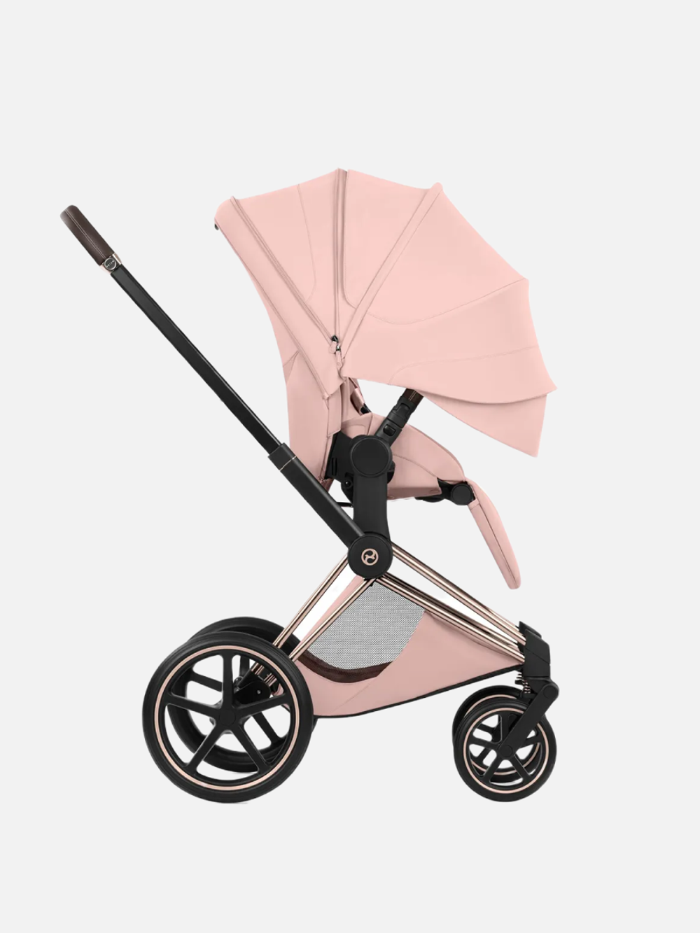 Cybex Priam 5 Style, в цвете Peach Pink (шасси Rose Gold) + автокресло Cybex Cloud T Plus