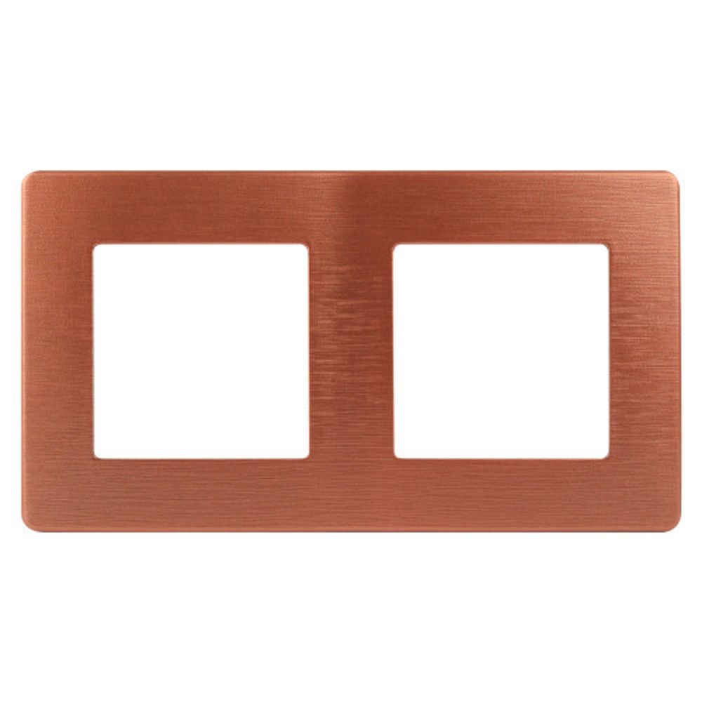Рамка для розеток и выключателей ЭРА Серия 12 12-5102-14 на 2 поста, Сатин, медь