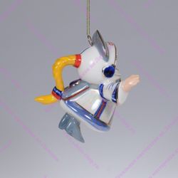 Фарфоровая ёлочная игрушка "Снегурочка-космонавт"