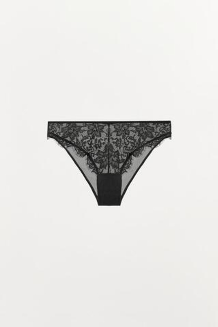 ZARA КРУЖЕВНЫЕ ТРУСЫ, ЧЕРНЫЙ