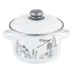 Кастрюля сталь, эмал, 4 л, с крыш, крышка сталь, Appetite, Flora-2, 1RD201M, индукц