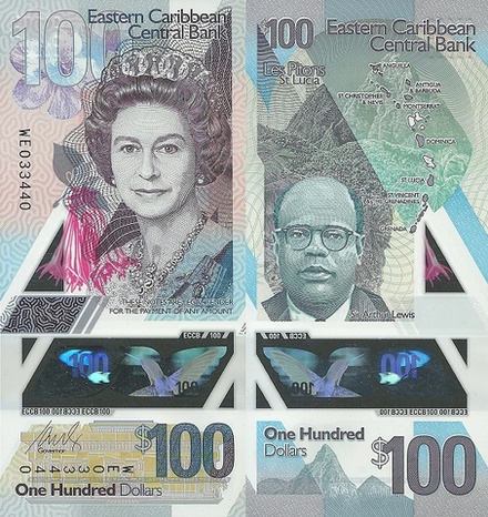 Восточные Карибы 100 доллар 2019 Сэр Артур Льюис UNC