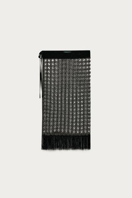 ZARA X MARISA BERENSON ЮБКА-ПАРЕО С ВЫШИВКОЙ, ЧЕРНЫЙ