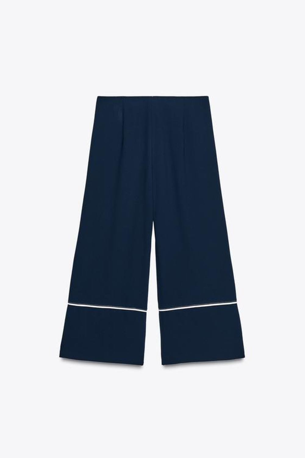 ZARA БРЮКИ-КЮЛОТЫ С ДЕКОРАТИВНОЙ СТРОЧКОЙ, МОРСКОЙ СИНИЙ