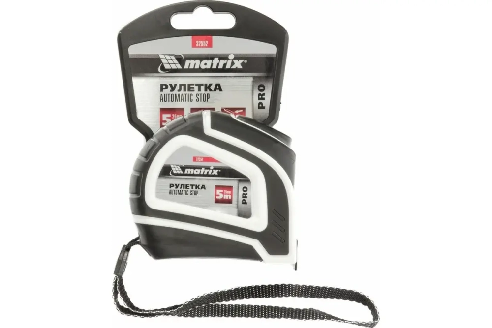 Рулетка MATRIX Autostop 5 м х 25 мм 32552