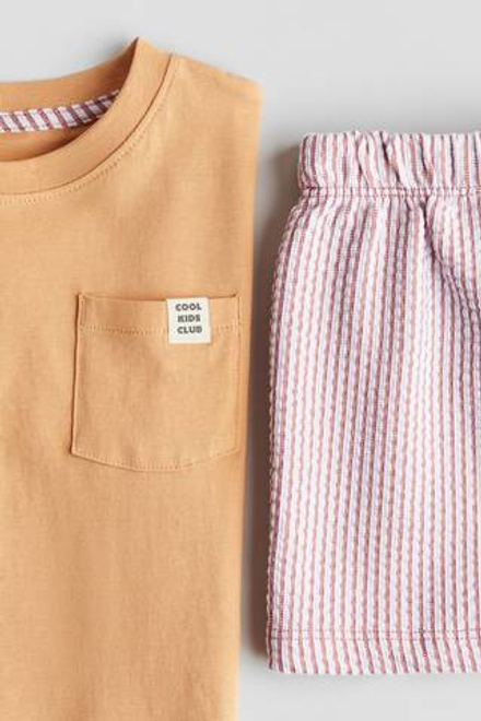 H&M Пижамный комплект с принтом, оранжевый