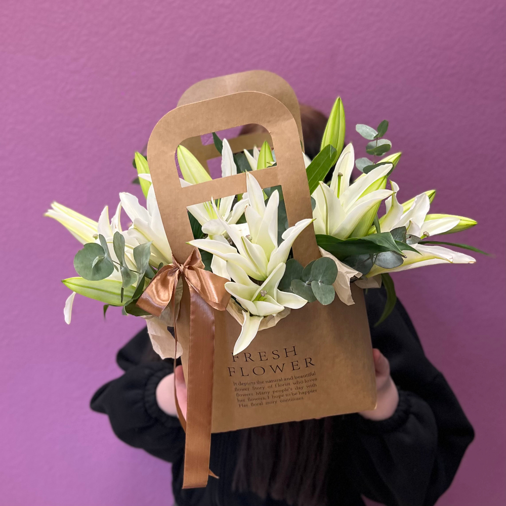 Крафт сумочка с лилиями #69