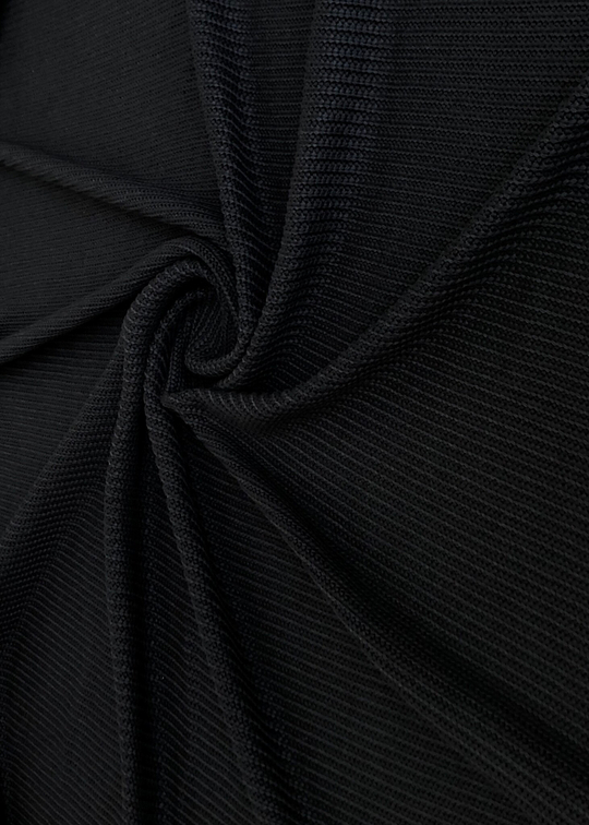 Трикотаж вязанный, косичка мелкая, черный, хлопок MARNI