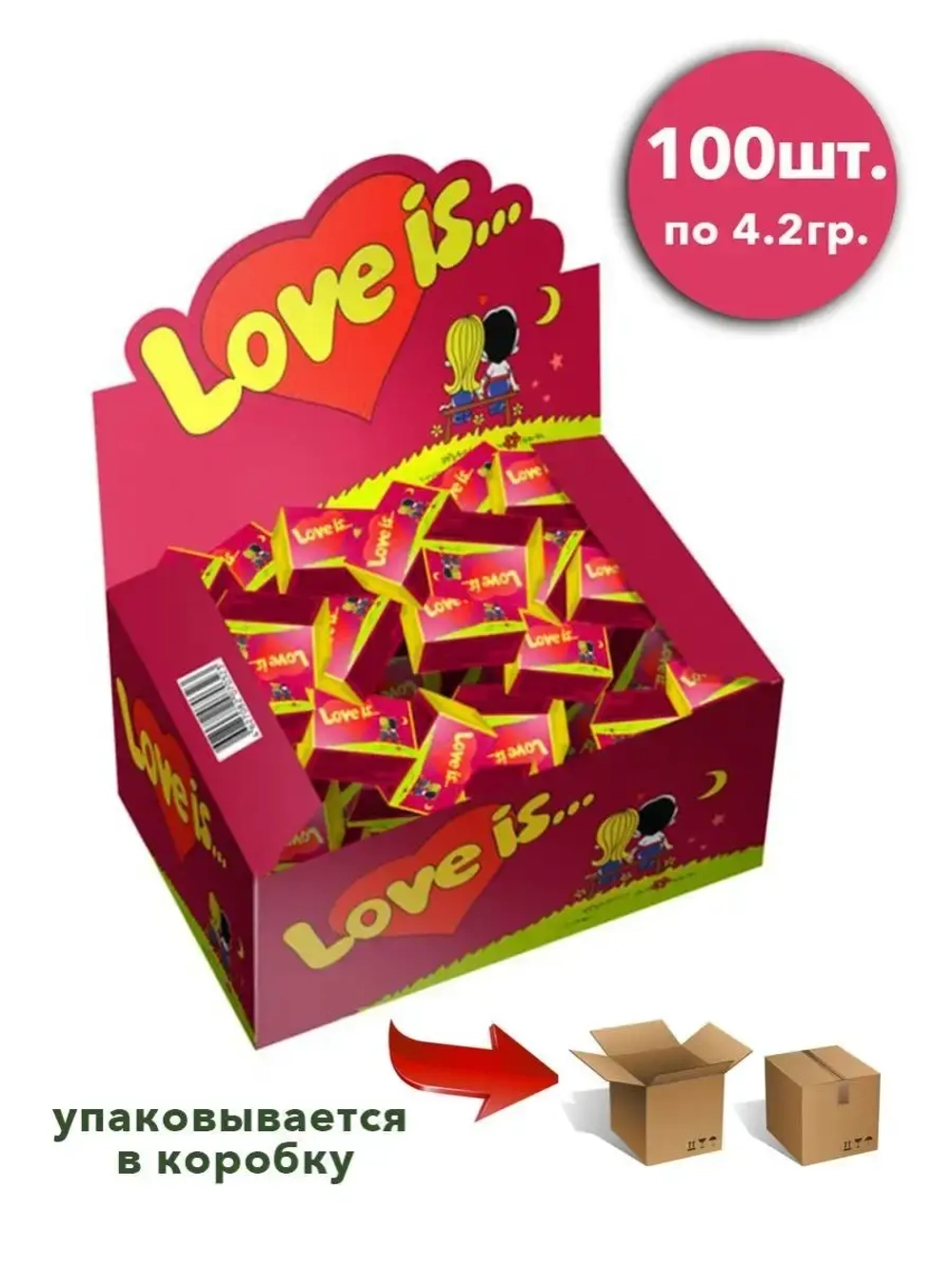 Жевательная резинка Love is вишнево-лимонный вкус