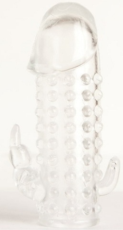 Гелевая прозрачная насадка с 2 отростками