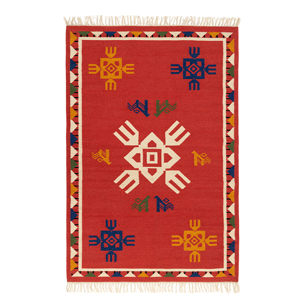 Ковер из шерсти по мотивам чувашских орнаментов из коллекции cultural heritage, 120х180 см