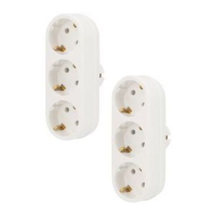 Набор тройников электрических линейных 16А с/з вертикальные, белый (2 шт./уп.) REXANT