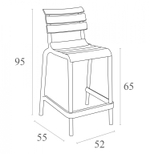 Стул пластиковый полубарный Siesta Contract Helen Bar 65, черный