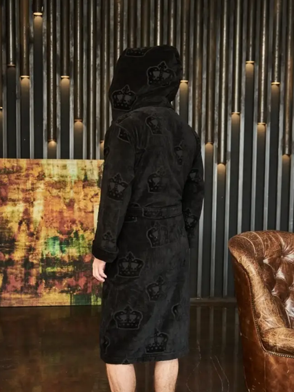 Халат мужской RICHARD с капюшоном Черный POLENS Турция