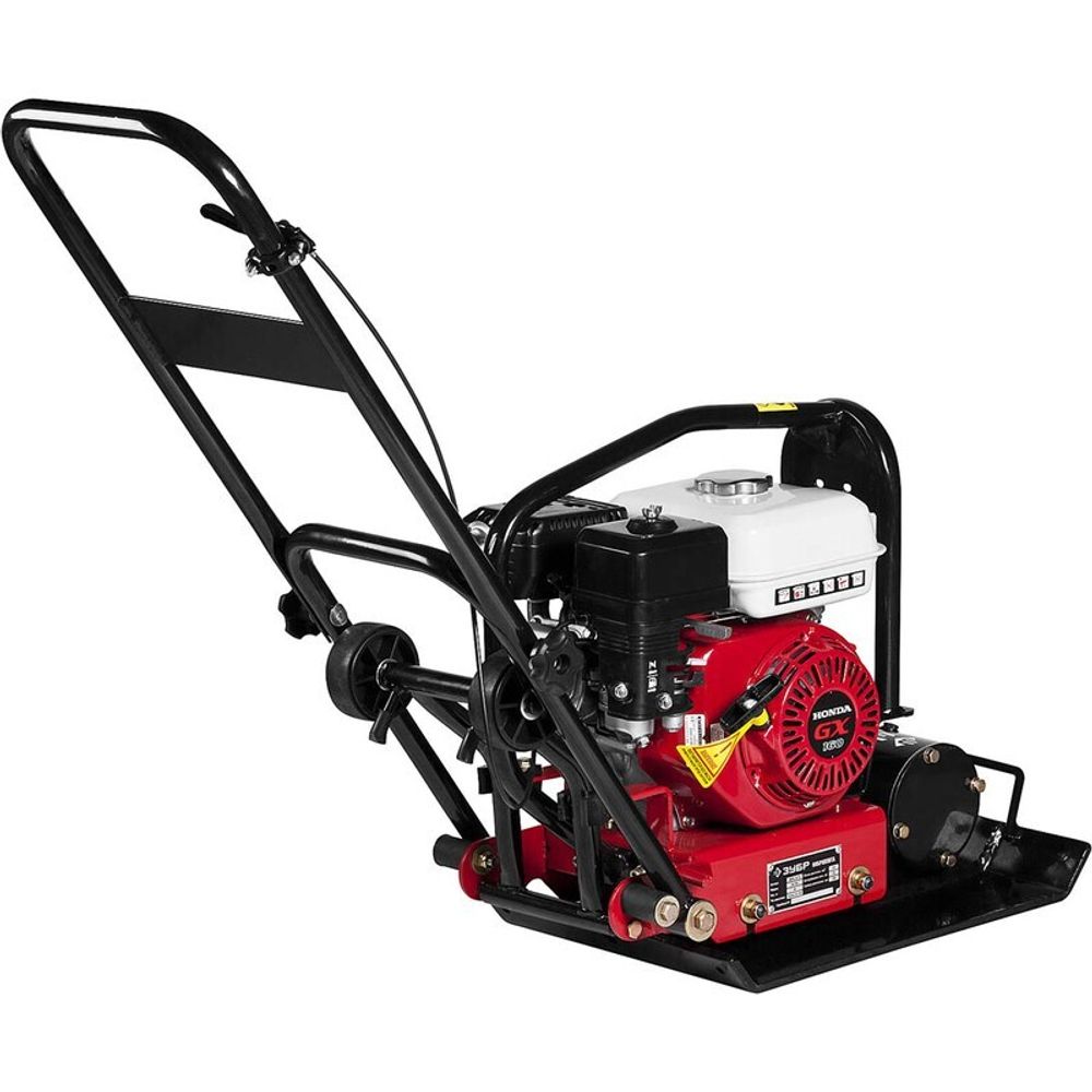 Виброплита бензиновая ЗУБР ЗВПБ-10 ГХ - [65 кг / 10 кН / Honda GX160]